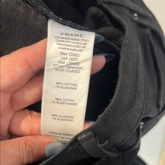 Frame Denim Black Coated Skinny Jeans Sleek Fit 30 - Picture 5 of 6